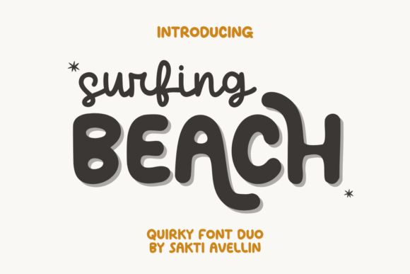 Surfing Beach Duo: Elevating Design with Handwritten Charm